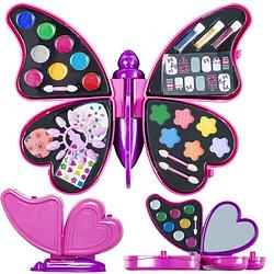 Foto van 92 delige speelgoed make-up set in vlinder doos inclusief spiegel