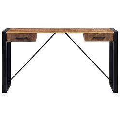 Foto van Womo-design consoletafel naturel/zwart, 140x40 cm, met 2 laden, gemaakt van massief acaciahout en gepoedercoat metalen