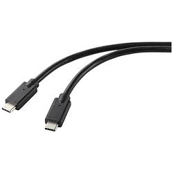 Foto van Renkforce usb-laadkabel usb 2.0 usb-c stekker, usb-c stekker 1.00 m zwart tpe-mantel rf-5251918