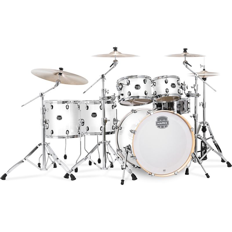 Foto van Mapex armory stage+ artic white 6d. fusion shellset