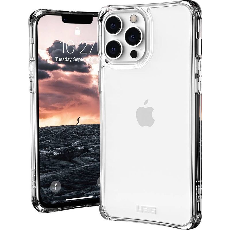 Foto van Urban armor gear plyo case backcover apple iphone 13 pro max ice, transparant