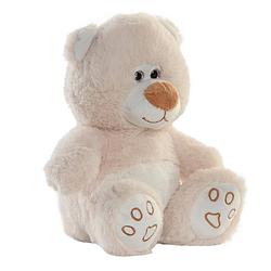 Foto van Items speelgoed teddybeer knuffeldier - zachte pluche - 19 cm zittend - beige - knuffelberen