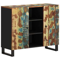 Foto van Vidaxl dressoir met 2 deuren 90x33x75 cm massief gerecycled hout