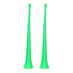 Foto van 2x stuks groene vuvuzela grote blaastoeter 48 cm - speelgoedinstrumenten