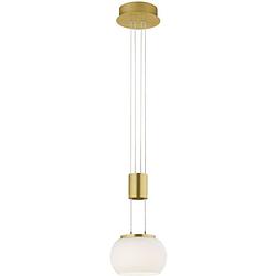 Foto van Led hanglamp - hangverlichting - trion maliba - 8w - 1-lichts - warm wit 3000k - dimbaar - rond - mat goud - aluminium