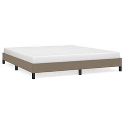 Foto van The living store bedframe taupe 203x183x25 cm - multiplex lattenbodem - duurzaam materiaal