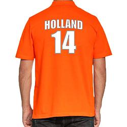 Foto van Holland shirt met rugnummer 14 - nederland fan poloshirt / outfit voor heren s - feestshirts