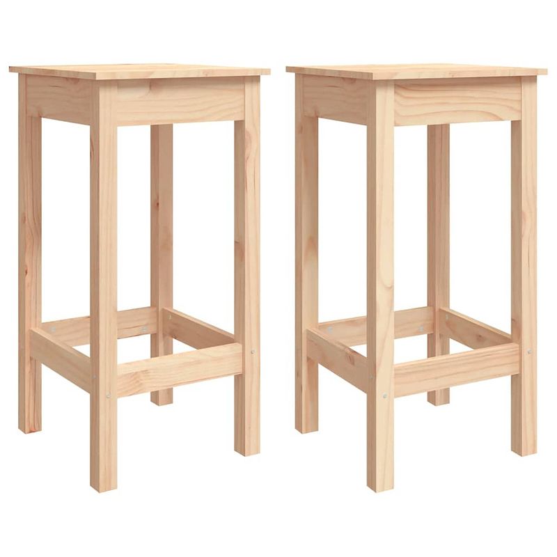 Foto van Vidaxl barstoelen 2 st 40x40x78 cm massief grenenhout