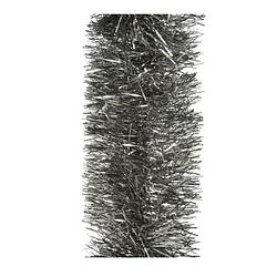 Foto van 1x stuks kerstboom slingers/lametta guirlandes antraciet (warm grey) 270 x 10 cm - kerstslingers