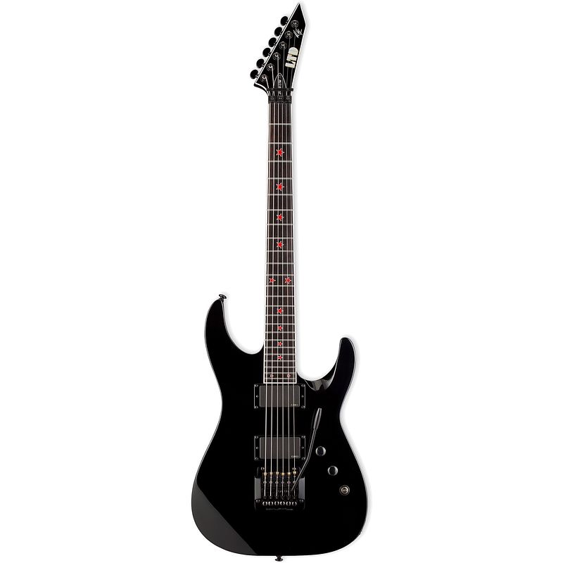 Foto van Esp ltd jeff hanneman signature jh-600 ctm black elektrische gitaar met koffer