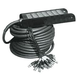 Foto van Yellow cable h106-10 stagesnake, 24 xlr male/4 xlr female, 10m