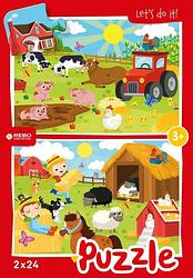 Foto van Rebo legpuzzel 2x24 stukjes - farm animals - overig (8720387822225)