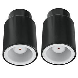 Foto van 2x stuks zwarte vacuum wijnstoppers/afsluitdoppen - wijnafsluiters