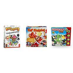 Foto van Spellenset - 3 stuks - keer op keer 2 & monopoly junior & stef stuntpiloot