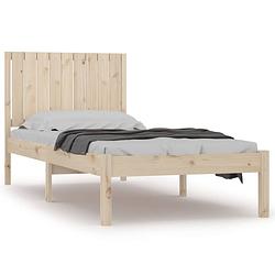 Foto van The living store massief grenenhouten bedframe - 205.5 x 95.5 x 31 cm - rustiek design