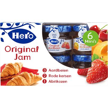 Foto van Hero vruchten jam mini's 6 x 28g bij jumbo