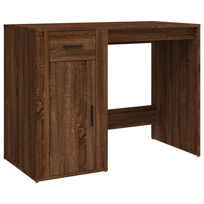 Foto van The living store bureau computer - bruineiken - 100 x 49 x 75 cm - duurzaam bewerkt hout