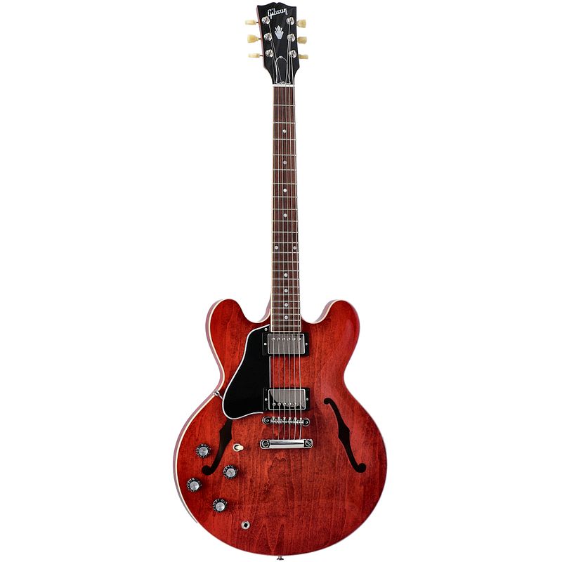 Foto van Gibson original collection es-335 lh 60s cherry linkshandige semi-akoestische gitaar met koffer