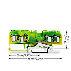 Foto van Wago 281-657/999-950 aardingsklem 6 mm veerklem toewijzing: terre groen, geel 50 stuk(s)