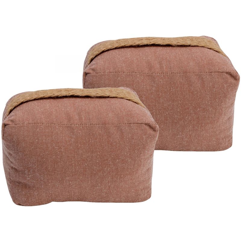 Foto van Cosy & trendy deurstopper - 2x - 0.22 kilo - terra bruin - polyester - 15 x 10 cm - deurstoppers