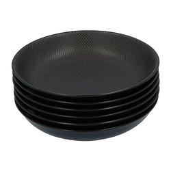 Foto van 4goodz porseleinen soep borden caviar 6 stuks 20 cm - zwart