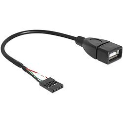 Foto van Delock usb-kabel usb 2.0 shrouded header 4-polig, usb-a bus 20.00 cm zwart ul gecertificeerd 83291