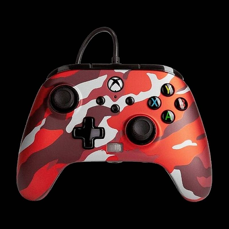 Foto van Powera xbox metallic red camo controller voor xbox series s, xbox series x