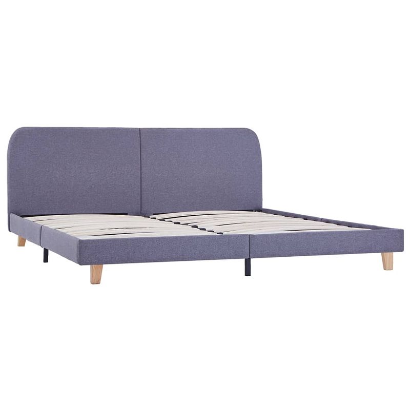 Foto van The living store bedframe - klassiek - hout en ijzer - lichtgrijs - 208x165x80 cm