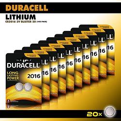 Foto van Duracell knoopcel lithium - cr2016 3v knoopcel batterijen - 90 mah - voordeelverpakking - 20 stuks