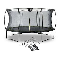 Foto van Exit - trampoline met veiligheidsnet en verankeringsset - op poten - silhouette - rond - ø427cm - zwart