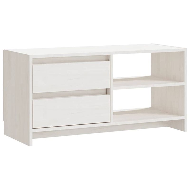 Foto van The living store tv-meubel grenenhout - 80 x 31 x 39 cm - wit