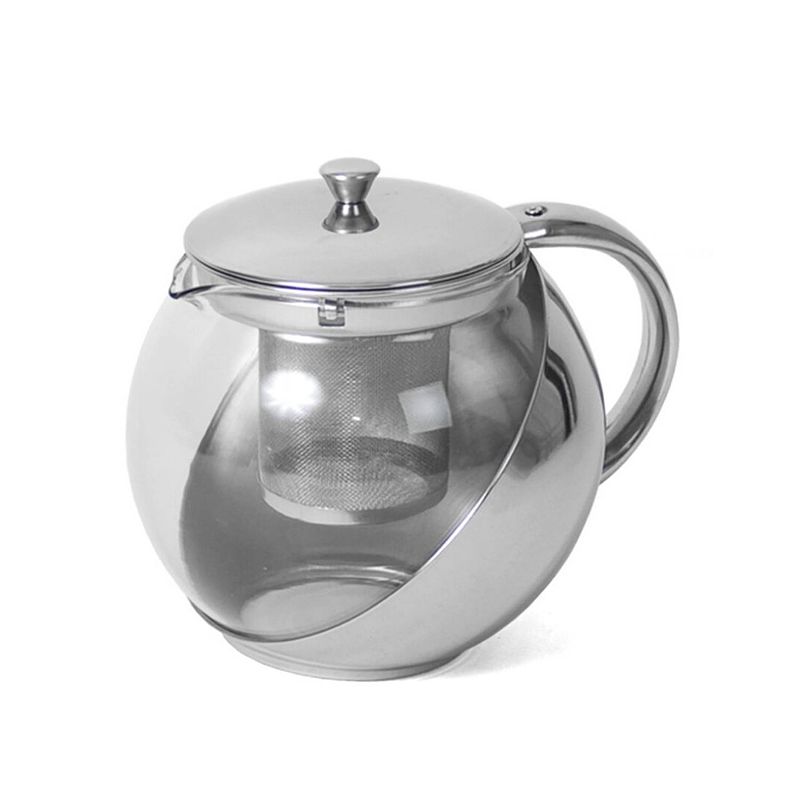 Foto van Glazen theepot met thee filter/infuser 1 liter - theepotten