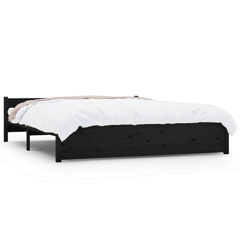 Foto van Vidaxl bedframe massief hout zwart 160x200 cm