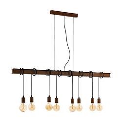 Foto van Eglo townshend 4 hanglamp - e27 - 150 cm - bruin