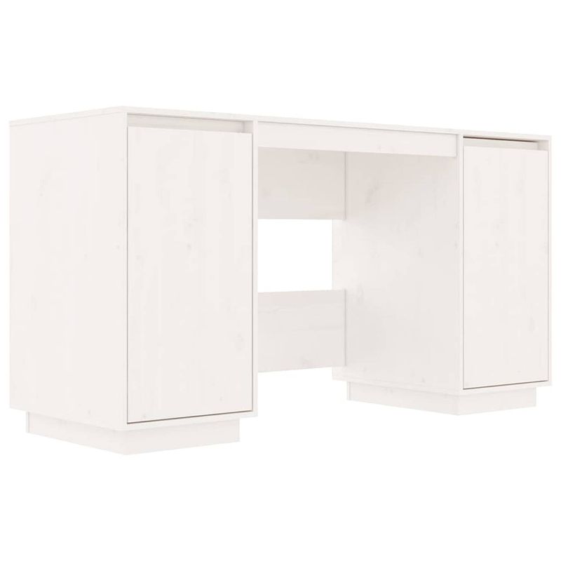 Foto van Vidaxl bureau 140x50x75 cm massief grenenhout wit