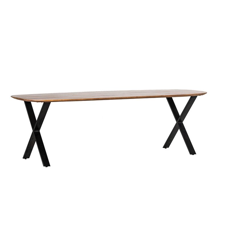 Foto van Giga meubel eettafel deens ovaal - bruin - 240cm - eettafel gordon