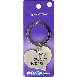 Foto van Paper dreams sleutelhanger sweetheart hart 10 x 4 cm ijzer zilver