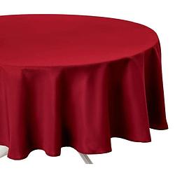 Foto van Tafelkleed rond 180 cm rood polyester - tafellakens