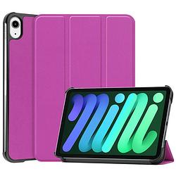 Foto van Basey ipad mini 6 hoesje kunstleer hoes case cover ipad mini 6-paars