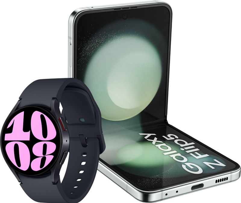 Foto van Samsung galaxy z flip 5 512gb mint 5g + galaxy watch 6 zwart 40mm