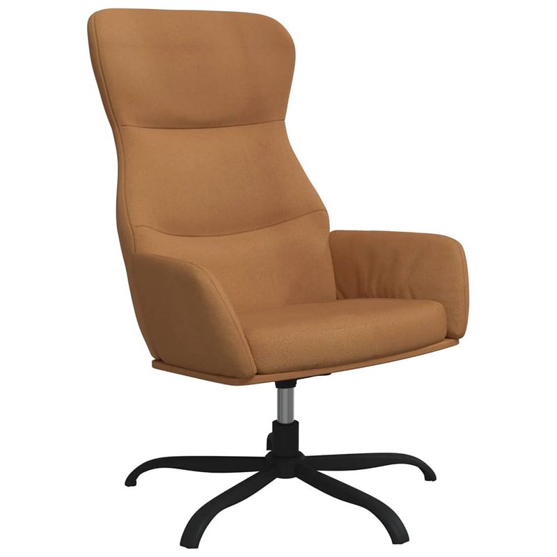 Foto van The living store fauteuil - relaxstoel - kunstsuède - 70 x 77 x 94 cm - 360 graden draaibaar