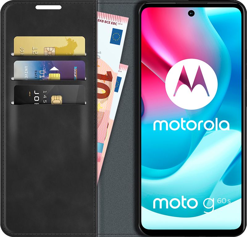 Foto van Just in case wallet magnetic motorola moto g60s book case zwart