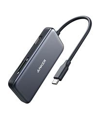 Foto van Anker premium 5-in-1 usb-c hub 2a1h2m usb hub zwart