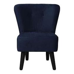 Foto van Fauteuil halmstad - velvet - navy - leen bakker