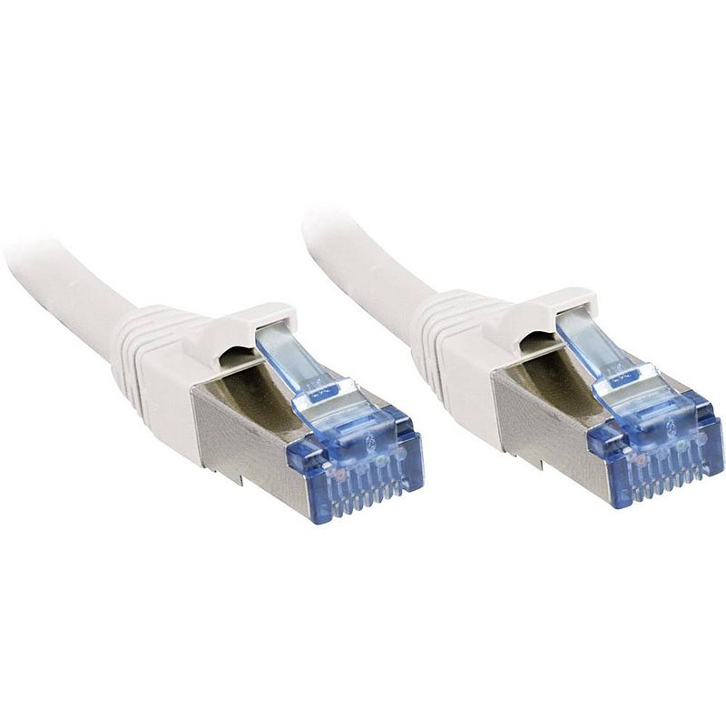 Foto van Lindy 47194 rj45 netwerkkabel, patchkabel cat 6a s/ftp 2.00 m wit snagless 1 stuk(s)