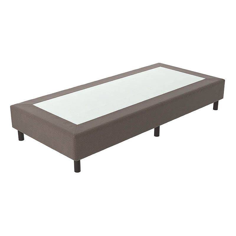 Foto van 1-persoons verende hotelboxspring zonder matras - zwart & wit & bruin & grijs 90x200 cm - bonellvering - inclusief topper - dekbed-discounter.nl