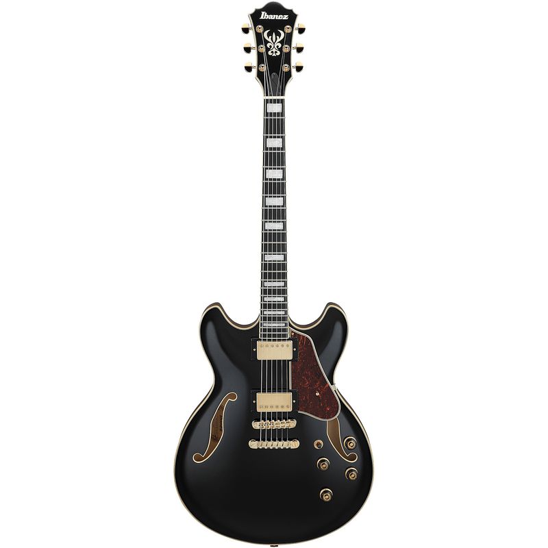 Foto van Ibanez as93bc-bk black semi-akoestische gitaar