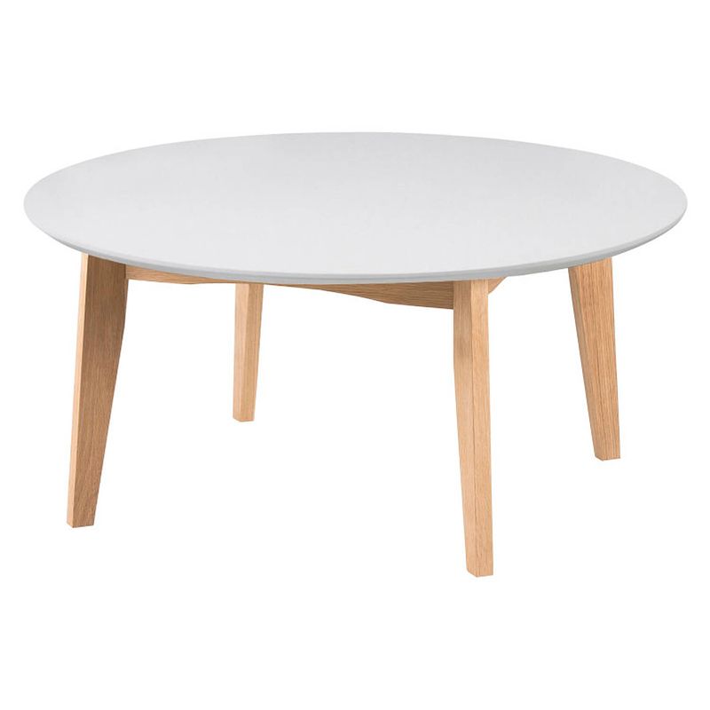 Foto van Astrid ronde salontafel wit en eiken.