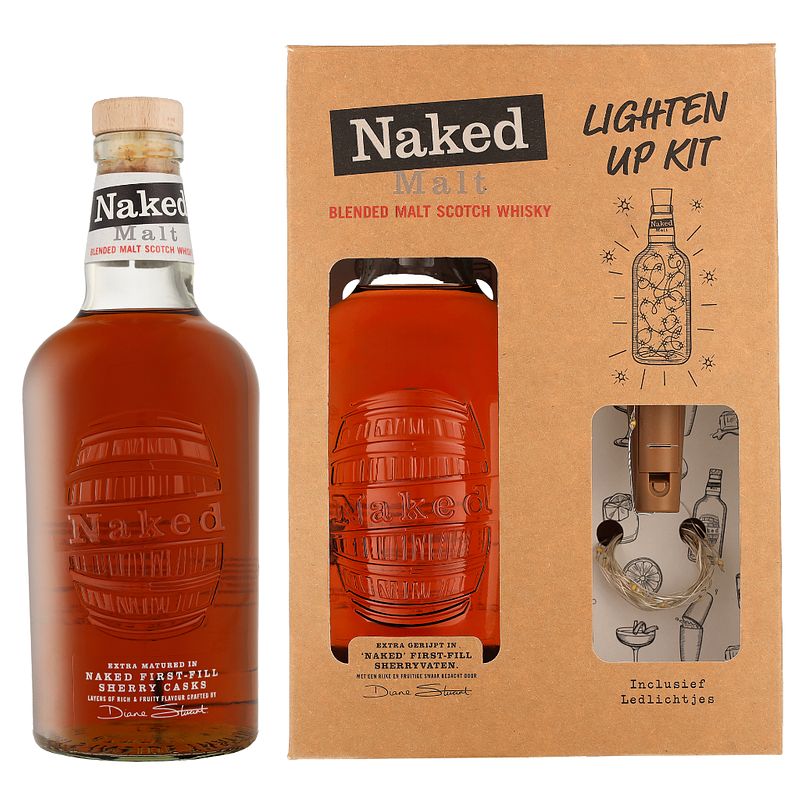 Foto van Famous grouse the naked grouse lighten up 70cl whisky + giftbox