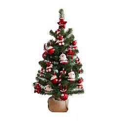 Foto van Kunstboom/kunst kerstboom inclusief kerstversiering 75 cm kerstversiering - kunstkerstboom